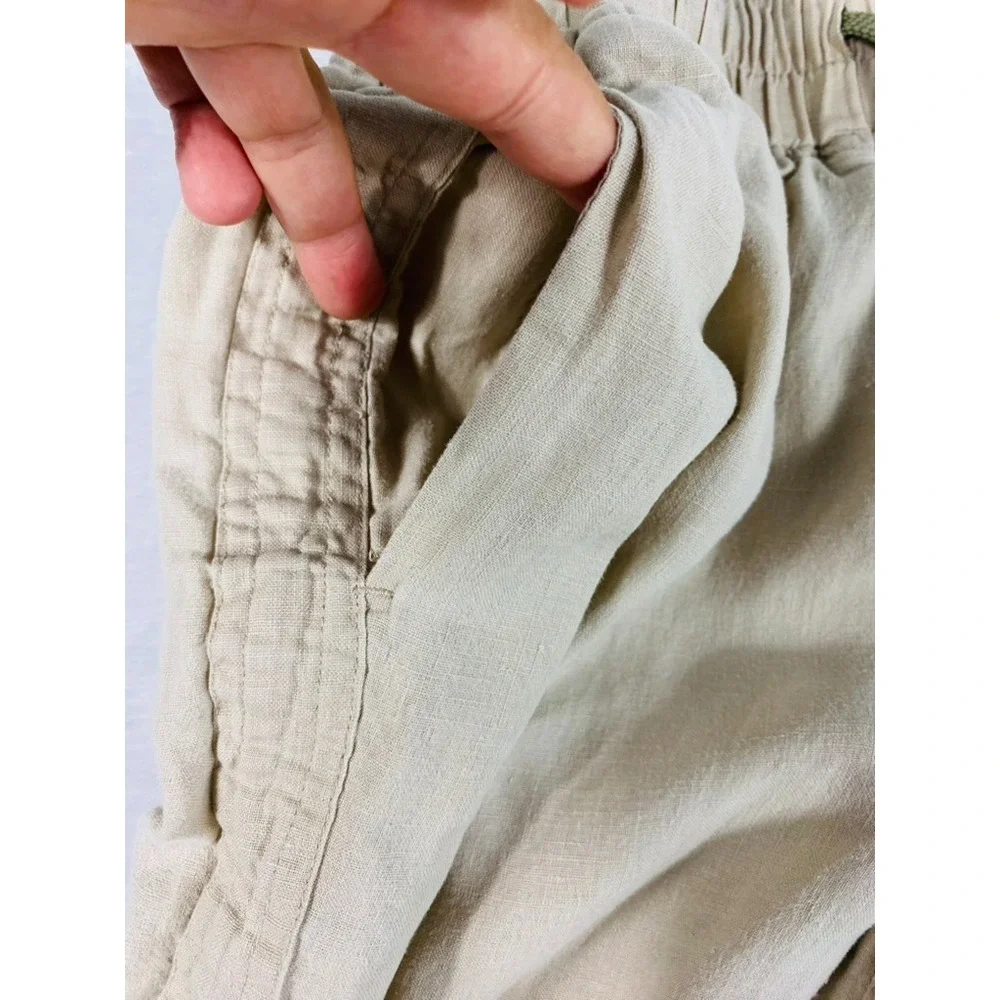 Quince European Linen Wide Leg Pant  Sz S Driftwood 100% Linen Coastal Granola